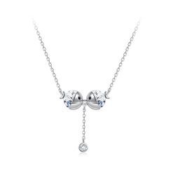 BELEC(ベレック) - 925 Sterling Silver Simple Kiss Fish Necklace with Austrian Element Crystal BELEC(ベレック) - 925 Sterling Silver Simple Kiss Fish Necklace with Austrian Element Crystal