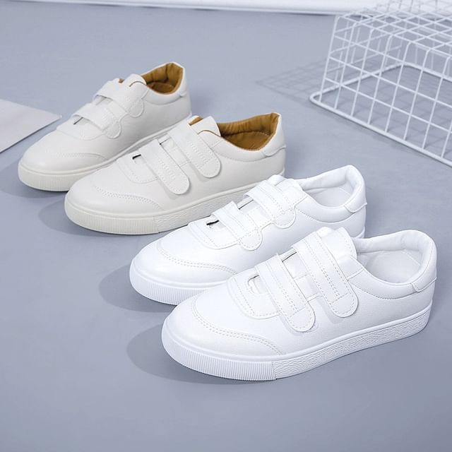 Sleeko-Adhesive Strap Plain Sneakers