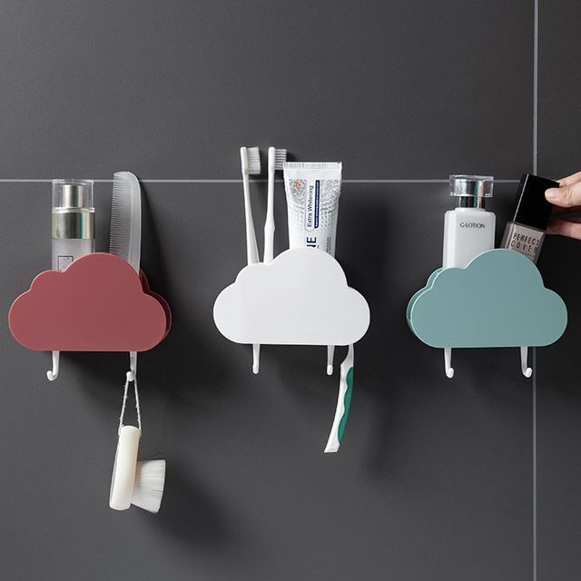 Yulu-Plastic Cloud Adhesive Wall Organizer