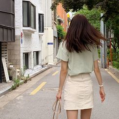Hello sweety - Plain A-Line Mini Skirt Hello sweety - Plain A-Line Mini Skirt