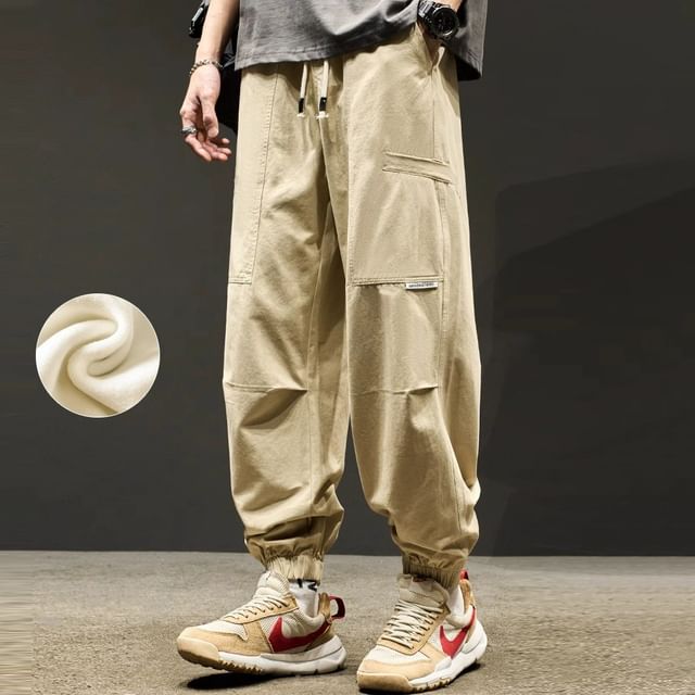 Redsinc-Mid Rise Plain Cargo Baggy Pants