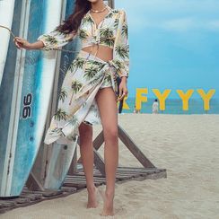 rosiwini - Set: Floral Bikini + Cover Up rosiwini - Set: Floral Bikini + Cover Up