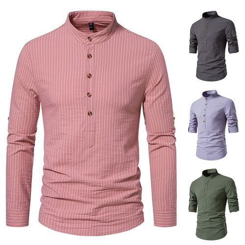 stand collar half shirt