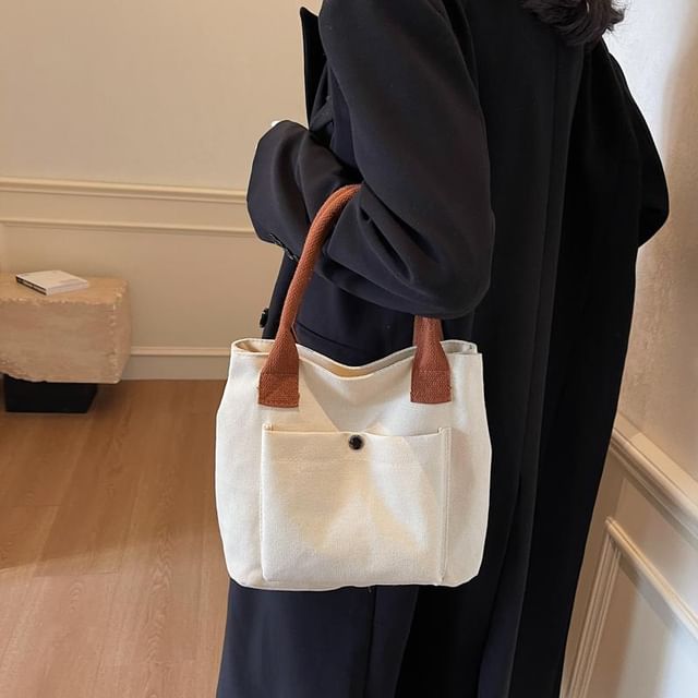 Indenis-Two Tone Canvas Tote Bag