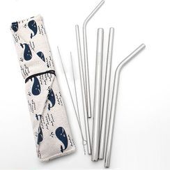 Aitea - Set: Stainless Steel Drinking Straw + Cleaning Brush