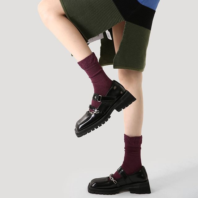 Gentiana-Plain Glitter Short Socks