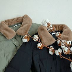 Lemite - Eco-Fur Collar Padding Jacket