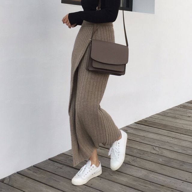 Everose-Knit Maxi Skirt