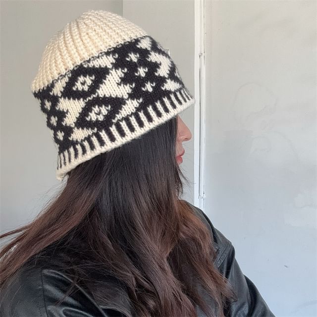 4-4 STUDIO-Jacquard Beanie