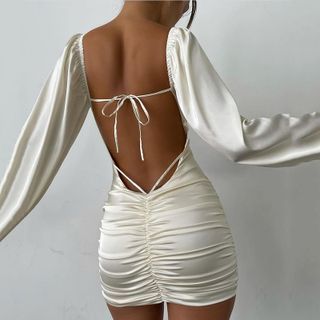 Back Ruched Mini Sheath Dress | YesStyle