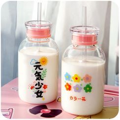 Momoi - Printed Glass Drinking Bottle (Various Designs) Momoi - Printed Glass Drinking Bottle (Various Designs)