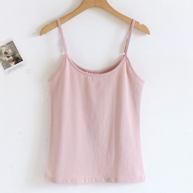 Dogini-Scoop Neck Plain Cami Top