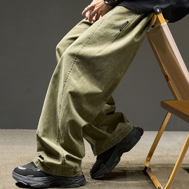 Redsinc-High Waist Wide Leg Cargo Pants