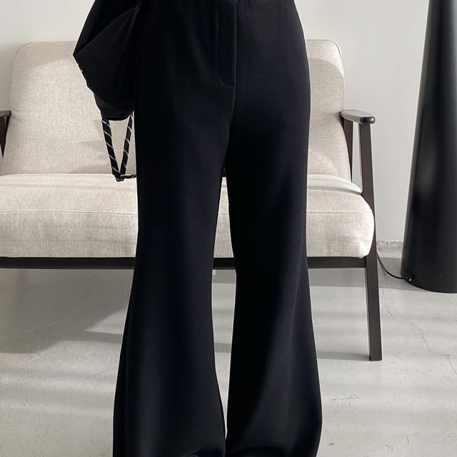 Cossita-High Rise Plain Flared Pants