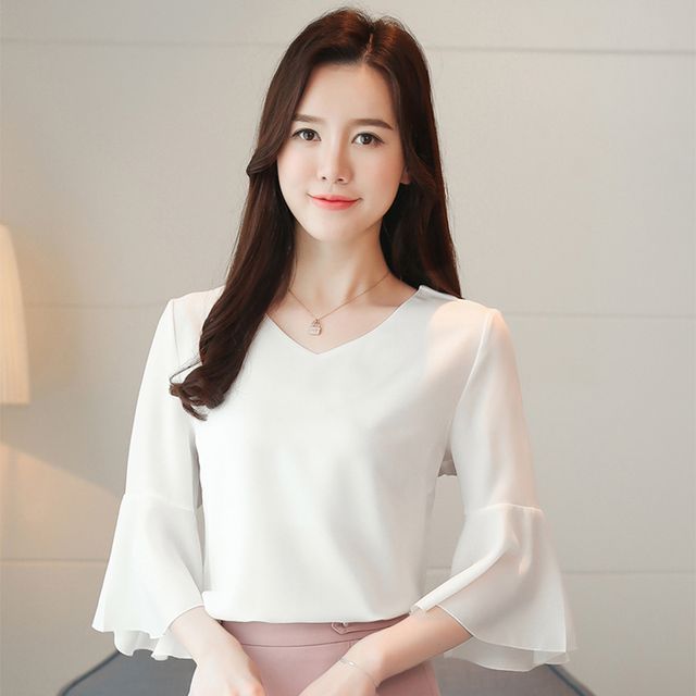 Everose-34-Sleeve Chiffon Top