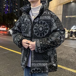 ETRO★素敵！Down Puffer Jacket in Moonlight Paisley ETRO Hooded Down Puffer Jacket in Moonlight Patchwork