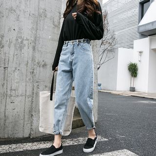 waist jeans straight leg