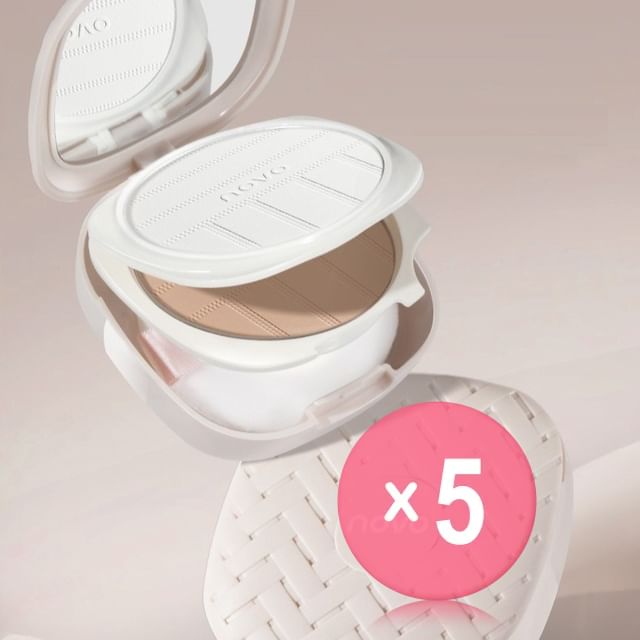 NOVO-Multi-Effect Double Layer Pressed Powder - 2 Types 5pcs Bundle Set