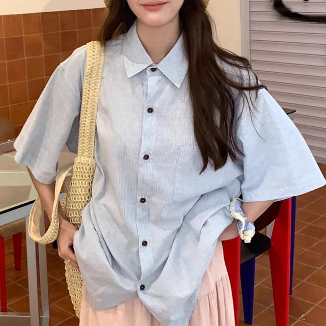JVL-Elbow-Sleeve Plain Shirt