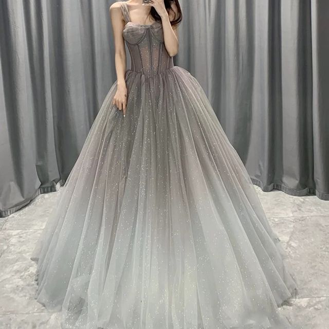 Fioridi - Wide Strap Ombre A-Line Evening Dress | YesStyle