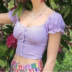 HERMITAKH - Gingham Bustier Blouse HERMITAKH - Gingham Bustier Blouse
