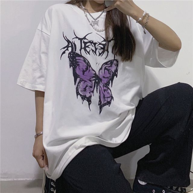 Giuliana - Short-Sleeve Butterfly Print T-Shirt | YesStyle
