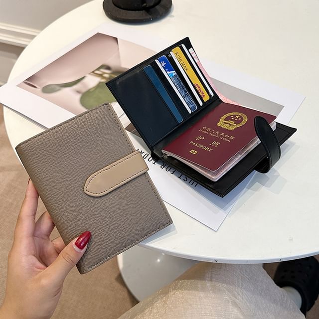 Basaran-Faux Leather Passport Holder
