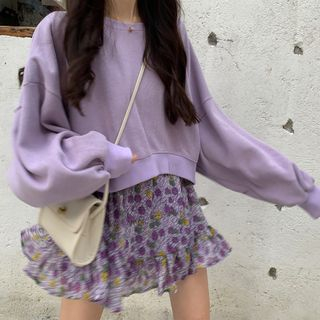 mini skirt and hoodie