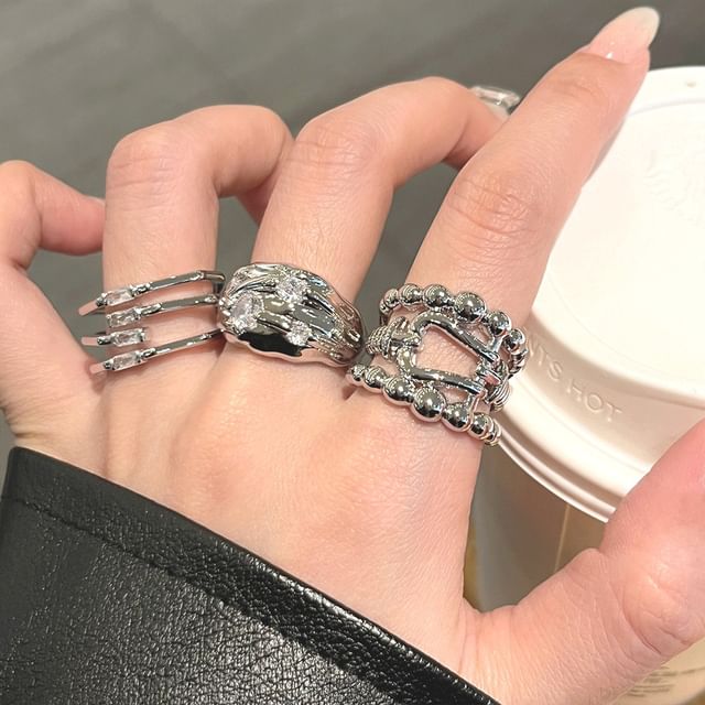 CIMAO-Silver Tone Open Ring