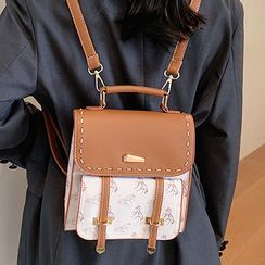 della renna - Horse Print Satchel della renna - Horse Print Satchel