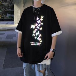 YERGO - 中袖反光印花T裇 YERGO - 中袖反光印花T裇