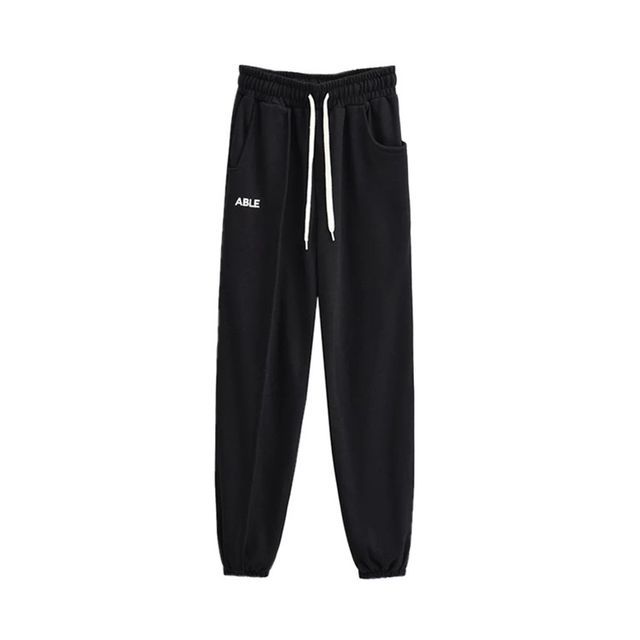 High Rise Drawstring-Cuff Sweatpants