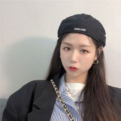 Hufu - Embroidered Lettering Beret Hat Hufu - Embroidered Lettering Beret Hat