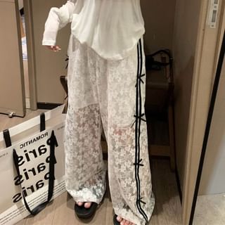 Essere-High Waist Lace Baggy Pants