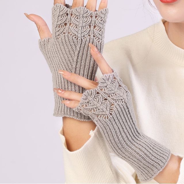 Kinoxslone-Knit Fingerless Gloves