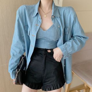 denim spaghetti strap top