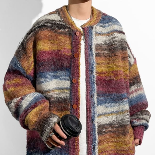 Filmas-Melange Button-Up Cardigan