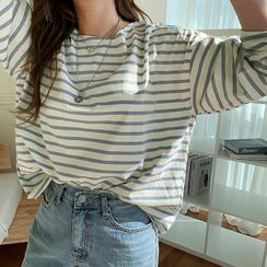 NANING9(ナンニング) - Loose-Fit Stripe T-Shirt NANING9(ナンニング) - Loose-Fit Stripe T-Shirt