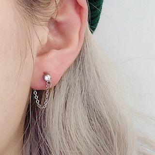 PANGU-Stainless Steel Chained Earring