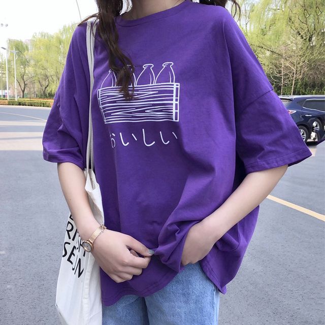 Ukiyo - Short-Sleeve Bottle Print T-Shirt | YesStyle