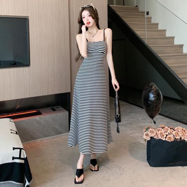sachin and babi light blue dress Subtle Lines Striped Maxi Dress main image 0