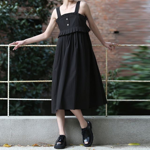 blue dress for baby girl Black Embroidered Cord Leone Pinafore Mini Dress main image 0