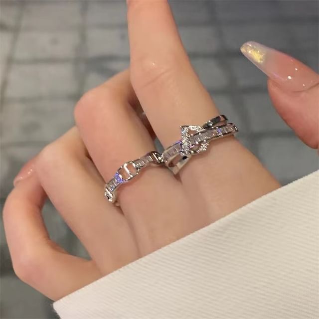 Gemsha-Rhinestone Open Ring