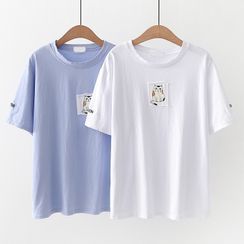 Cat Planet - 贴布绣短袖T裇 Cat Planet - 贴布绣短袖T裇