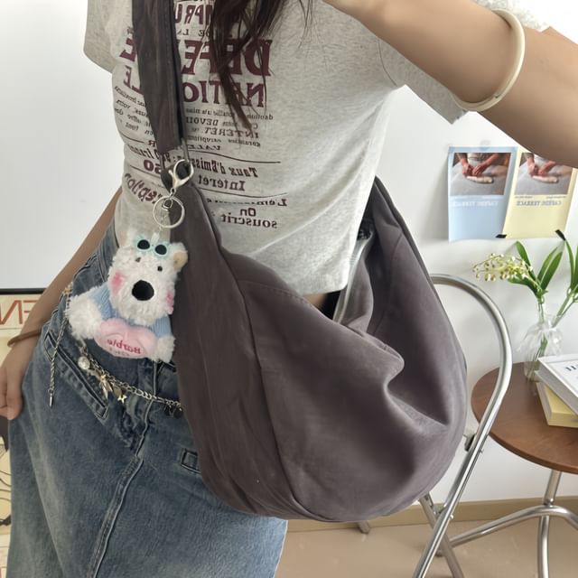 Basaran-Plain Canvas Crossbody Bag