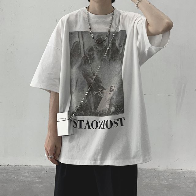 Artistman - Elbow-Sleeve Forest Print T-Shirt | YesStyle