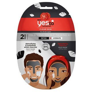 Yes To - Yes To Tomatoes: Yin & Yang Double Masking Kit - Detoxifying & Hydrating Black + White Charcoal Mud Mask (1 pc)