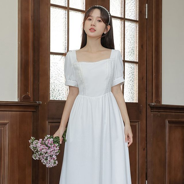 chinese dress ladies Quincy Lace Trim Midi Dress