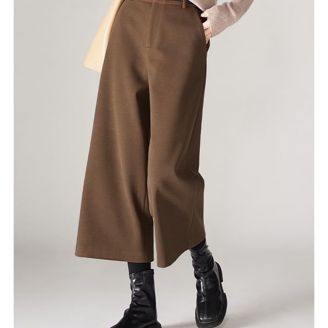 Jeonseon-High Waist Capri Wide Leg Pants
