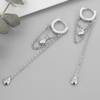 Kamuel-Chained Sterling Silver Dangle Earring